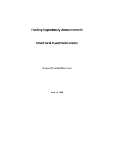 Funding Opportunity Announcement  Smart Grid Investment Grants Frequently Asked Questions