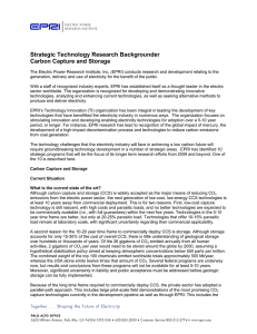 Strategic Technology Research Backgrounder Carbon Capture and Storage