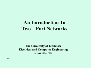 An Introduction To Two – Port Networks The University of Tennessee