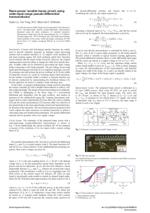 Nano-power tunable bump circuit using wide-input-range pseudo-differential transconductor