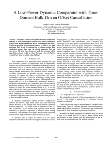 A Low-Power Dynamic Comparator with Time- Domain Bulk-Driven Offset Cancellation