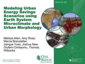 Modeling Urban Energy Savings Scenarios using Earth System