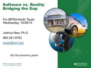 Software vs. Reality Bridging the Gap For IBPSA-North Texas Wednesday, 10/28/15