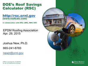 DOE’s Roof Savings Calculator (RSC)