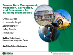 Sensor Data Management, Validation, Correction, and Provenance for Building Technologies