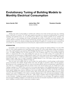 Evolutionary Tuning of Building Models to Monthly Electrical Consumption Aaron Garrett, PhD