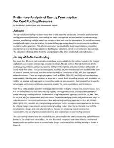 Preliminary Analysis of Energy Consumption For Cool Roofing Measures Abstract