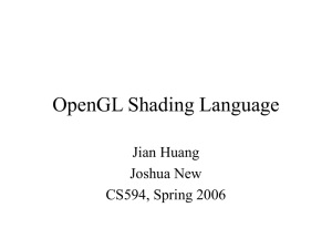 OpenGL Shading Language Jian Huang Joshua New CS594, Spring 2006
