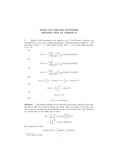 MATH 3150: PDE FOR ENGINEERS MIDTERM TEST #2 VERSION D 1.