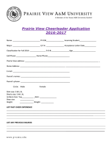 Prairie View Cheerleader Application 2016-2017