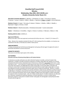 Classified Staff Council (CSC) Minutes Wednesday, May 20th, 2015 (10:00 a.m.)