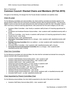 Common Council: Elected Chairs and Members (25 Feb 2015)