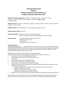 Classified Staff Council Minutes Monday February 16, 2015 (10:00 a.m.)