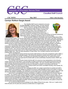 Carolyn Rolfson Sargis Award  CSC NEWS May 2015