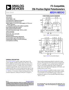 I C-Compatible, 256-Position Digital Potentiometers /