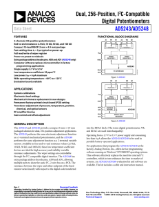 Dual, 256-Position, I C-Compatible Digital Potentiometers /