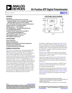 64-Position OTP Digital Potentiometer  AD5273 Data Sheet