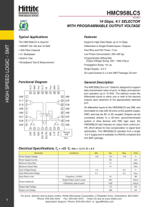 HMC958LC5 T 14 Gbps, 4:1 SELECTOR WITH PROGRAMMABLE OUTPUT VOLTAGE