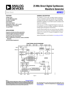25 MHz Direct Digital Synthesizer, Waveform Generator AD9832 Data Sheet