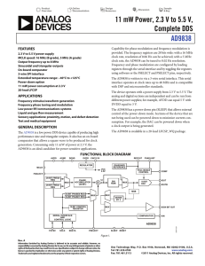 11 mW Power, 2.3 V to 5.5 V, Complete DDS AD9838