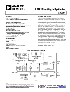 1 GSPS Direct Digital Synthesizer AD9858  FEATURES