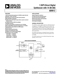 1 GSPS Direct Digital Synthesizer with 14-Bit DAC AD9912