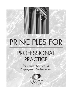 PrinciPles FOr PrOFessiOnal Practice
