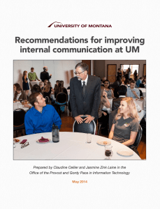 Recommendations for improving internal communication at UM