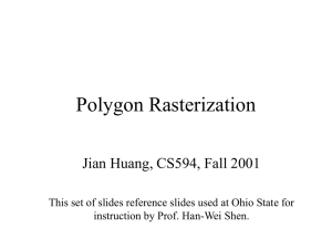 Polygon Rasterization Jian Huang, CS594, Fall 2001 instruction by Prof. Han-Wei Shen.