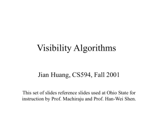 Visibility Algorithms Jian Huang, CS594, Fall 2001