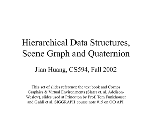 Hierarchical Data Structures, Scene Graph and Quaternion Jian Huang, CS594, Fall 2002