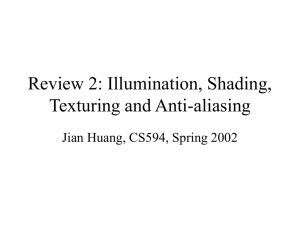 Review 2: Illumination, Shading, Texturing and Anti-aliasing Jian Huang, CS594, Spring 2002