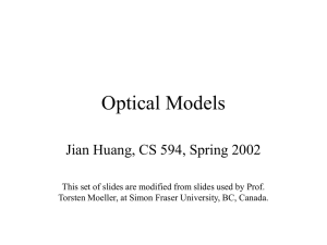 Optical Models Jian Huang, CS 594, Spring 2002