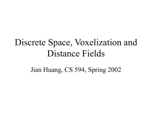 Discrete Space, Voxelization and Distance Fields Jian Huang, CS 594, Spring 2002