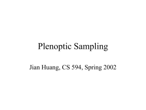 Plenoptic Sampling Jian Huang, CS 594, Spring 2002