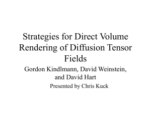 Strategies for Direct Volume Rendering of Diffusion Tensor Fields Gordon Kindlmann, David Weinstein,