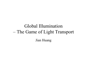 Global Illumination – The Game of Light Transport Jian Huang