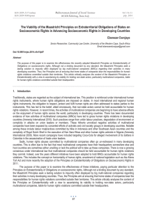 The Viability of the Maastricht Principles on Extraterritorial Obligations of... Socioeconomic Rights in Advancing Socioeconomic Rights in Developing Countries