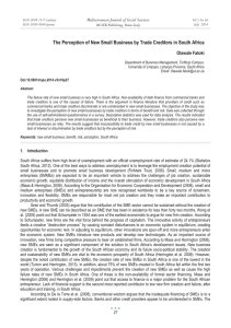 The Perception of New Small Business by Trade Creditors in... Mediterranean Journal of Social Sciences Olawale Fatoki MCSER Publishing, Rome-Italy