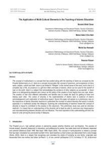 The Application of Multi-Cultural Elements in the Teaching of Islamic... Mediterranean Journal of Social Sciences Noraini Binti Omar MCSER Publishing, Rome-Italy