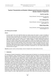 Teachers’ Characteristics and Students’ Attitude towards Economics in Secondary