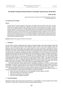 The Herald’s Portrayal of School Violence in the Eastern Cape... Mediterranean Journal of Social Sciences Corene De Wet MCSER Publishing, Rome-Italy