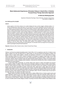 Black Adolescents Experiences of Domestic Violence in South Africa: A... Focused Group Therapy Intervention Approach