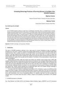 Unmasking Remarriage Practices of Surviving Spouses in the Midst of... HIV/AIDS Pandemic Mediterranean Journal of Social Sciences Maphosa Cosmas