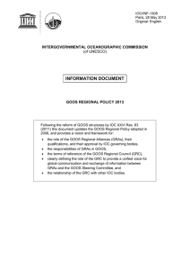 INFORMATION DOCUMENT INTERGOVERNMENTAL OCEANOGRAPHIC COMMISSION GOOS REGIONAL POLICY 2013