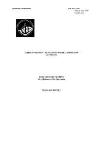 Restricted Distribution IOC/INF-1102 INTERGOVERNMENTAL OCEANOGRAPHIC COMMISSION