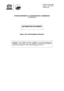 INFORMATION DOCUMENT INTERGOVERNMENTAL OCEANOGRAPHIC COMMISSION DRAFT IOC FUND-RAISING STRATEGY