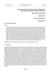 Assessment of Trainee – Economics teachers’ Effectiveness: