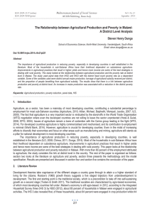 The Relationship between Agricultural Production and Poverty in Malawi: