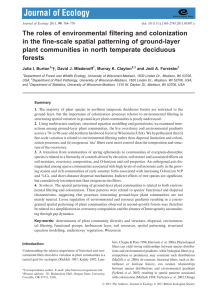 The roles of environmental ﬁltering and colonization